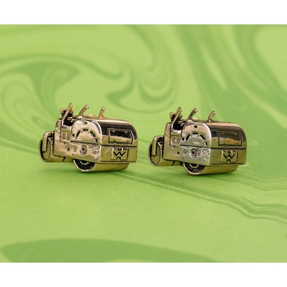 Vintage Antique Vehicles Gold Tone Cuff Links - W4 - Picture 1 of 2